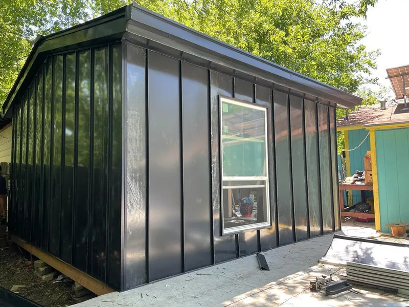 Black standing seam metal wall panels for Metal Roof Installation in Bridgewater